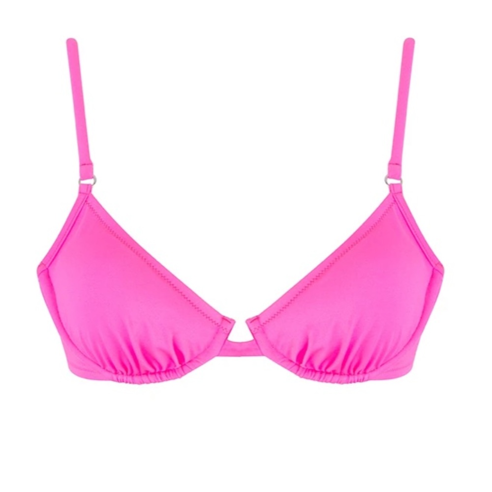 ACK Neon Pink Underwire Bikini Top, Size Small, New with Tags